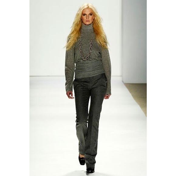 Strenesse Runway 2006 Waxed Cotton Twill Pants Brown Size 8 - Picture 2 of 12